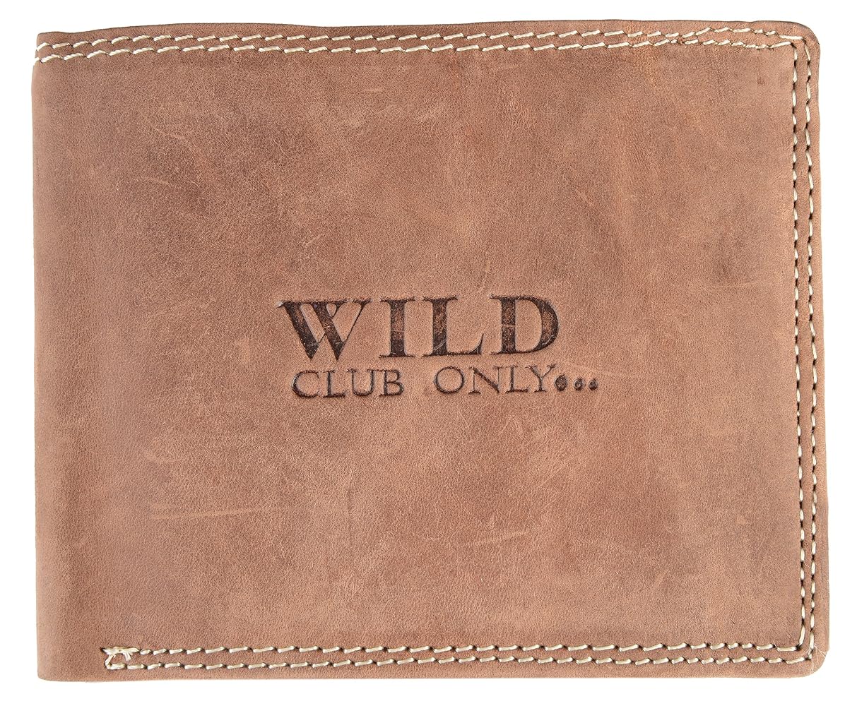 Wild Club Genuine Leather Men's Wallet in Brown, light brown